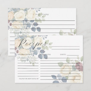 RSVP Cartão de Receita Floral Peônias Brancas Elegante