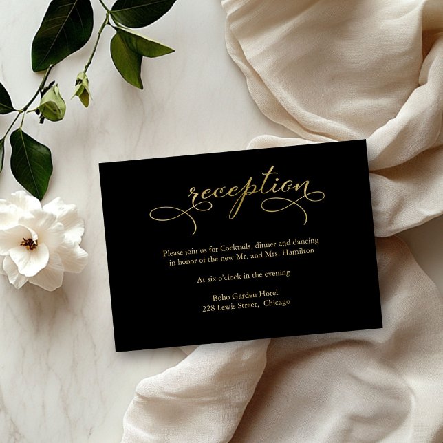 RSVP Cartão de Recepção de Casamento com Letra Elegante (Criador carregado)