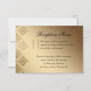 RSVP Cartão de Recepção de Casamento Damask Indiano Ros