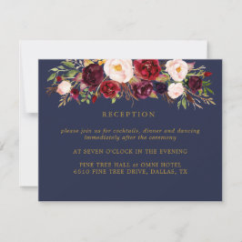 RSVP Cartão de Recepção de casamento das Flores de Mars