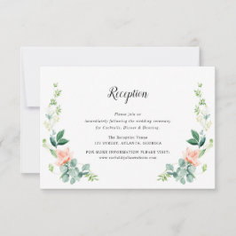 RSVP Cartão de recepção de casamento floral de cor d'ág