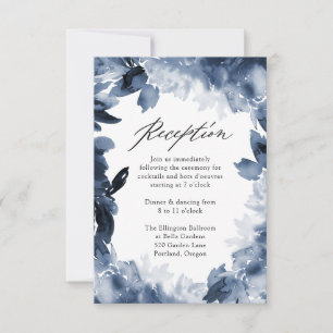 RSVP Cartão de Recepção de Casamento   Floral Índigo Ab