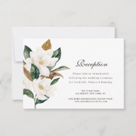 RSVP Cartão de recepção de casamento floral Magnolia