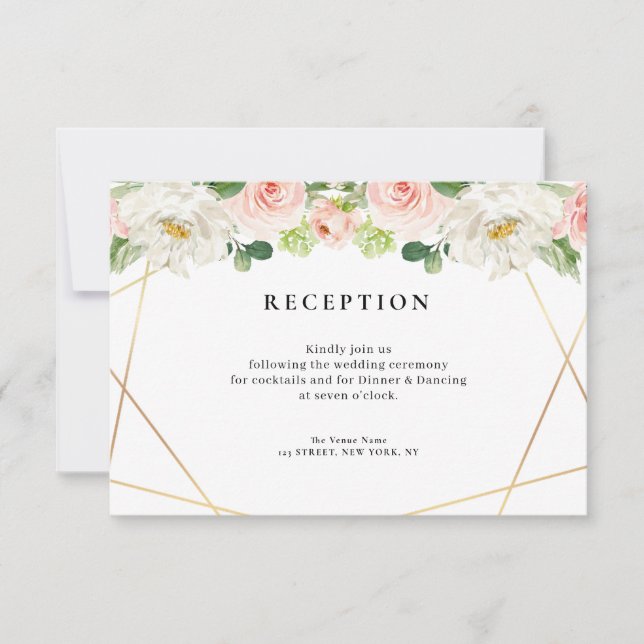 RSVP cartão de recepção de casamento geométrica floral  (Frente)