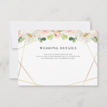 cartão de recepção de casamento geométrico floral