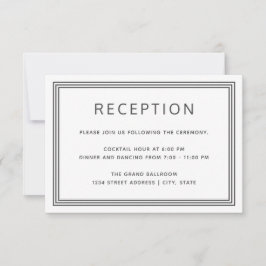 RSVP Cartão de Recepção Elegante de Quadro Moderno Simp