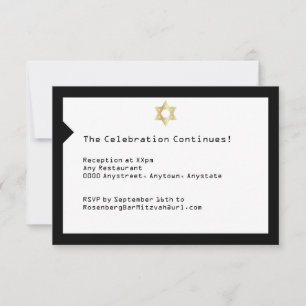 RSVP Cartão de Recepção Mitzvah com Bar de Tíquete de C