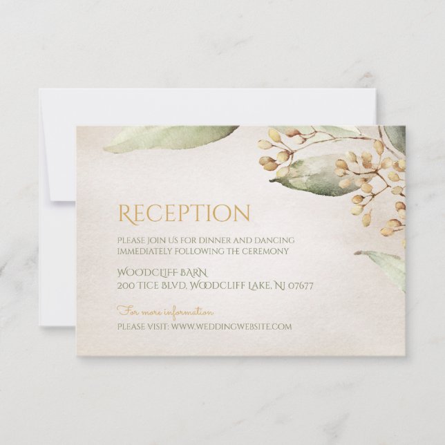 RSVP Cartão de recepção rupestre botânico (Frente)