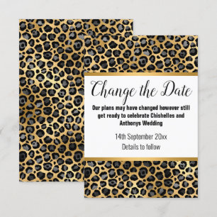 RSVP CARTÃO DE REMARCAÇÃO LUXE GOLD LEOPARD