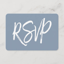 RSVP - Cartão de Resposta de Casamento Azul Dusty