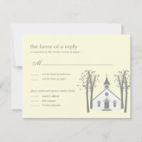 RSVP/Cartão de Resposta de Casamento de Capela Whi