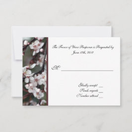 RSVP, cartão de resposta, flores de ameixa