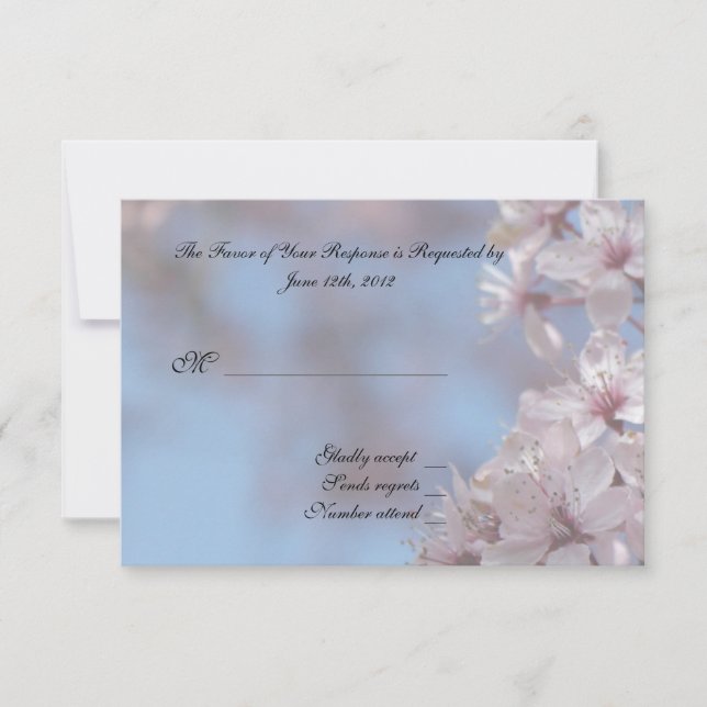 RSVP, cartão de resposta, flores de primavera boni (Frente)