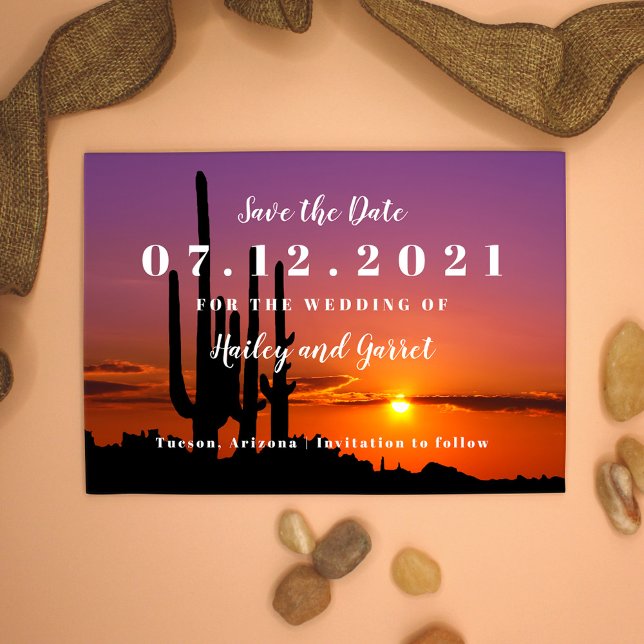 RSVP Cartão de Save the Date de Paisagem do Deserto ao  (Criador carregado)
