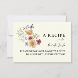 RSVP Cartão de Solicitação de Receita de Boho Wildflowe