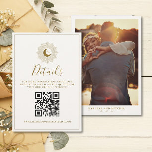 RSVP Cartão Detalhes do Código QR do Eterno Sun e Moon