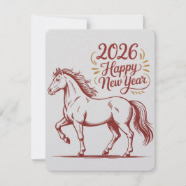 RSVP Cartão do Cavalo de Fogo Vermelho do Ano Novo Chin