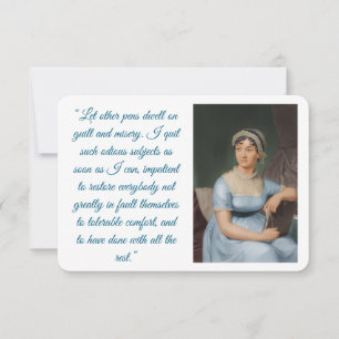 RSVP Cartão Dobrado retrato de Jane Austen mais citação