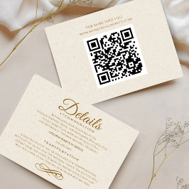 RSVP Cartão Elegante de Detalhes de Casamento de Script