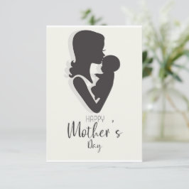 RSVP Cartão Elegante de dia de as mães com letra atrás.