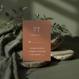 RSVP Cartão elegante e mesquinho Terracotta minimalista