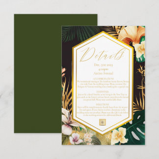 RSVP Cartão Formal Tropical Destino Pormenorizado
