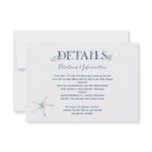 Cartão informativo Pormenores do Casamento no Ocea