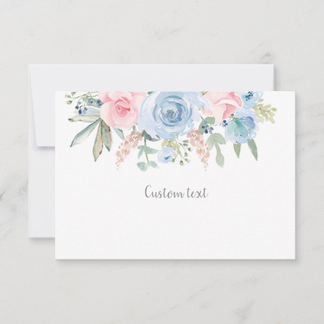 RSVP Cartão personalizado azul e azul (Frente)