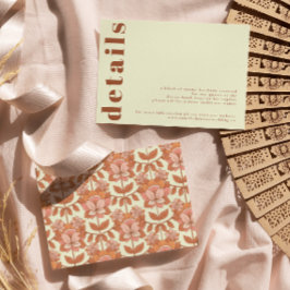 RSVP Cartão Pormenores de Casamento inspirado na Retro 