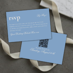 RSVP Cartão QR de Casamento Azul Atemporal Old Money