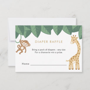 RSVP Cartão Raffle para Fraldas de animais Safari