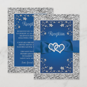 RSVP Cartão Real Azul, Cinza De Recepção De Corações