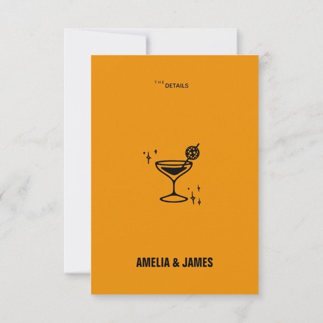 RSVP Cartão Retro Funky Modern Wedn Enclosure (Verso)