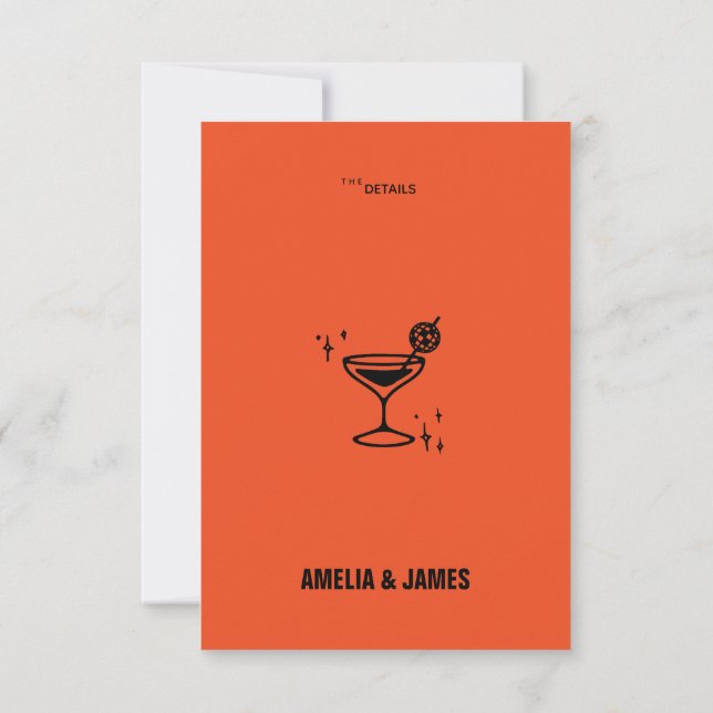 RSVP Cartão Retro Funky Modern Wedn Enclosure (Verso)