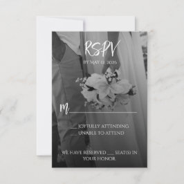 RSVP Cartão RSPV Preto e Branco Elegante
