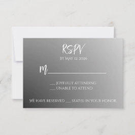 RSVP Cartão RSPV Preto e Branco Elegante (estilo 2)