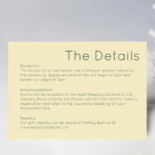 RSVP Cartão Simples De Invólucro Amarelo De Palha Retro