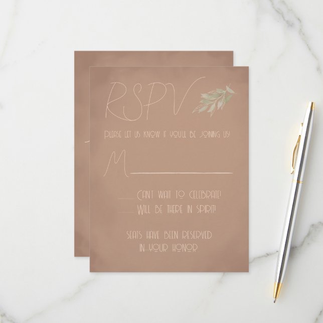 RSVP Cartão Terracota Boho RSPV (Frente/Verso In Situ)
