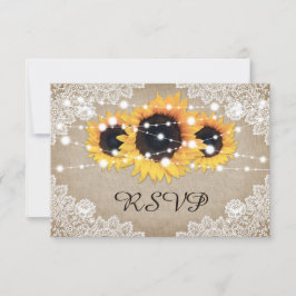 RSVP Cartões RSVP de Casamento de Girassol Russo