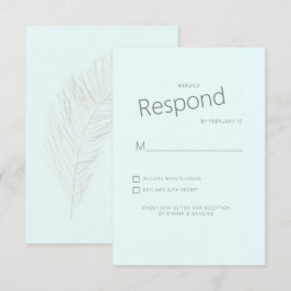 RSVP Casamento Azul Gelo Palma Tropical