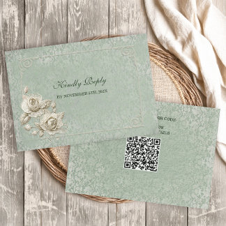 RSVP Casamento Boho com Arco de Marfim com cartão de re