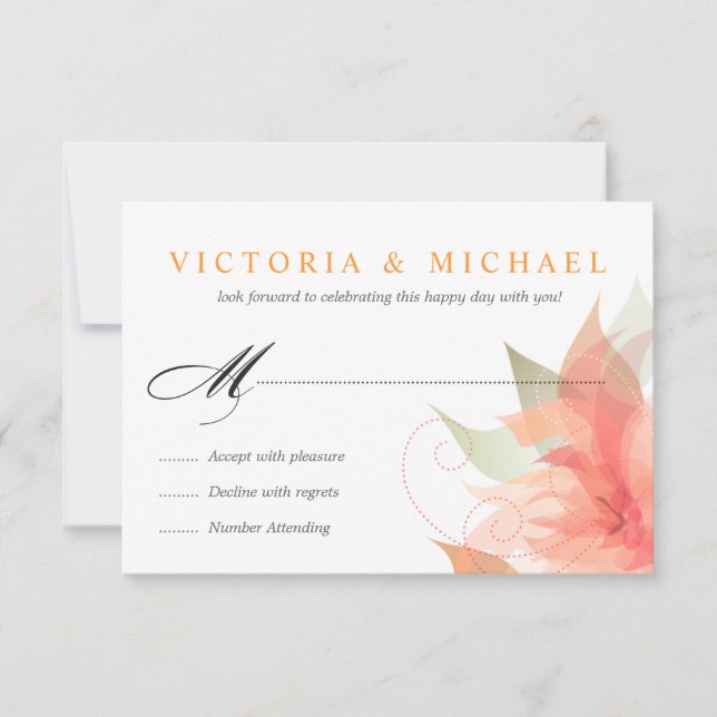 RSVP - Casamento Branco Gelo Laranja 2 (Frente)