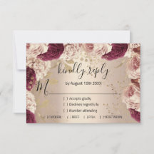 RSVP Casamento Brilho Grinalda Rosa Dourado 