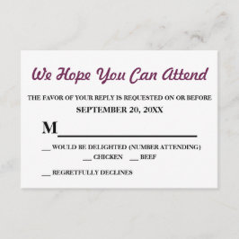 RSVP Casamento com Jasmin Roxo em Aquarela
