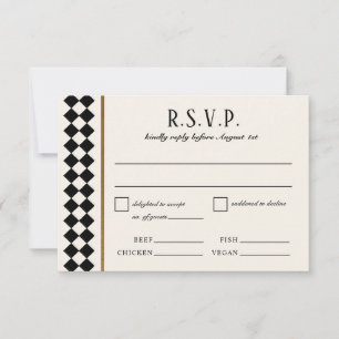 RSVP Casamento de Borda de Cartão de Crédito Preto e Do