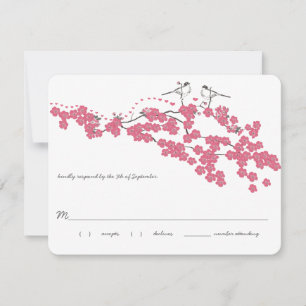 RSVP Casamento de Noiva com Flor de Cerejeira Vint