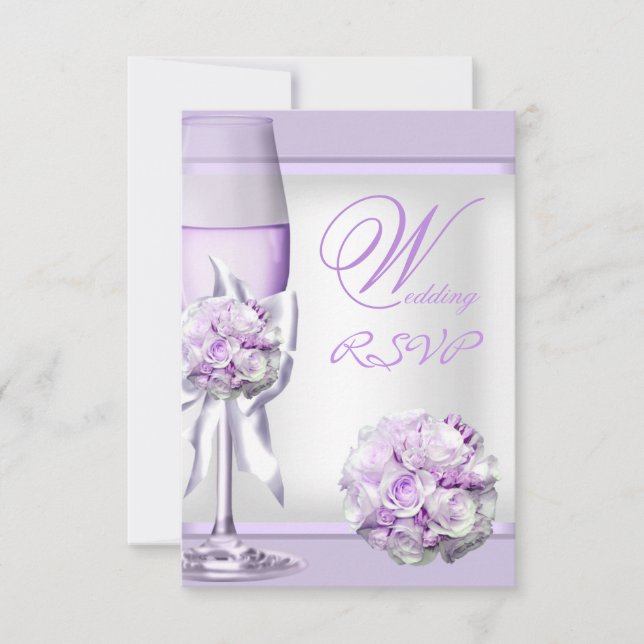 RSVP Casamento Elegante Lavanda Roxo Lilás 3 (Frente)