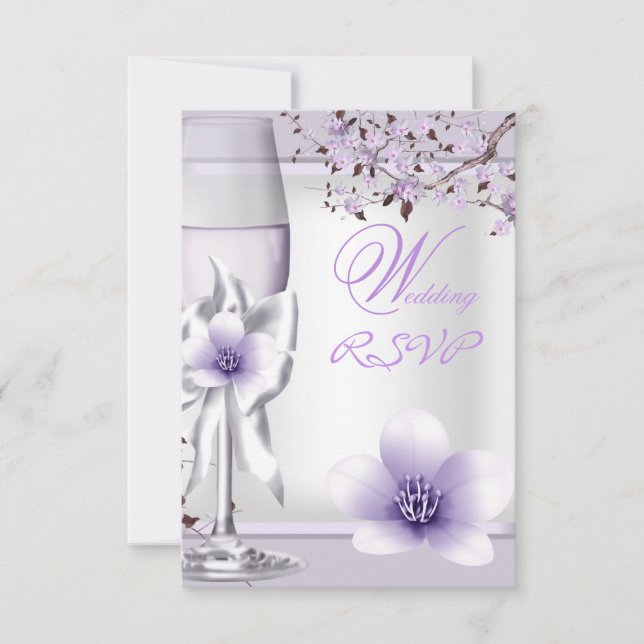 RSVP Casamento Elegante Lavanda Roxo Lilás 6 (Frente)