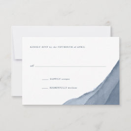 RSVP Casamento em Aquarela com Degradê Azul Ardósi