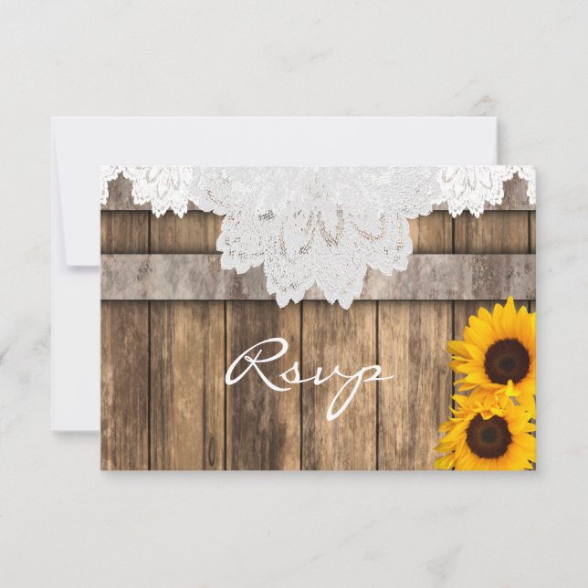 RSVP Casamento em um Bosque Rústico e Renda (Frente)
